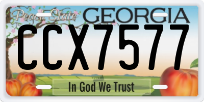 GA license plate CCX7577