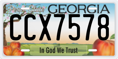 GA license plate CCX7578