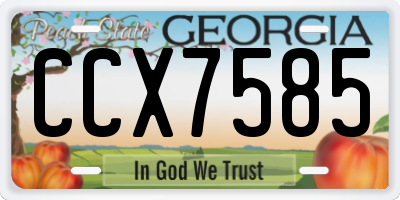 GA license plate CCX7585