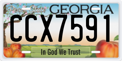 GA license plate CCX7591