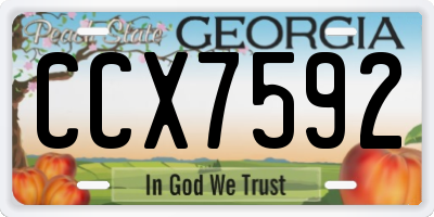GA license plate CCX7592