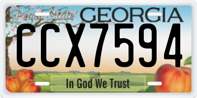 GA license plate CCX7594