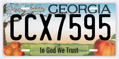 GA license plate CCX7595