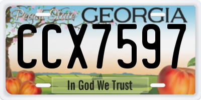 GA license plate CCX7597