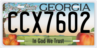 GA license plate CCX7602
