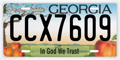 GA license plate CCX7609