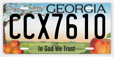 GA license plate CCX7610
