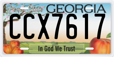 GA license plate CCX7617