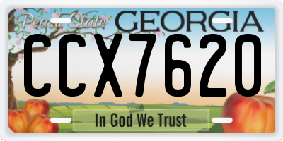 GA license plate CCX7620