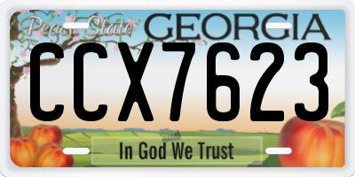 GA license plate CCX7623