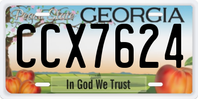 GA license plate CCX7624