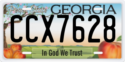 GA license plate CCX7628