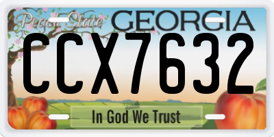 GA license plate CCX7632