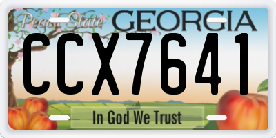 GA license plate CCX7641