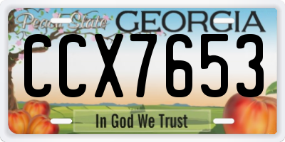 GA license plate CCX7653