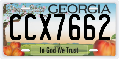 GA license plate CCX7662