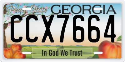 GA license plate CCX7664
