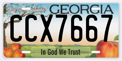 GA license plate CCX7667