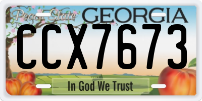 GA license plate CCX7673