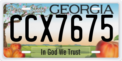 GA license plate CCX7675