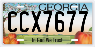 GA license plate CCX7677