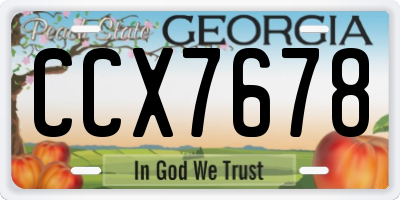 GA license plate CCX7678