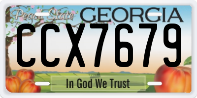 GA license plate CCX7679