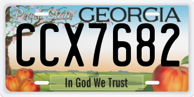 GA license plate CCX7682