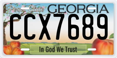 GA license plate CCX7689