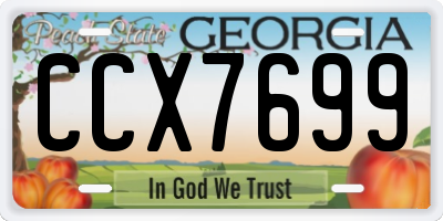 GA license plate CCX7699