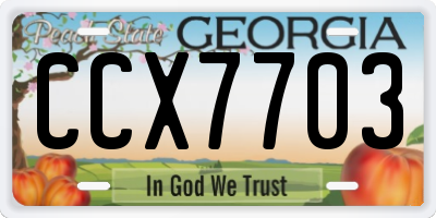 GA license plate CCX7703