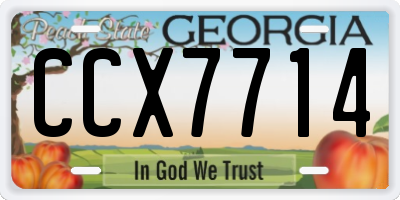 GA license plate CCX7714