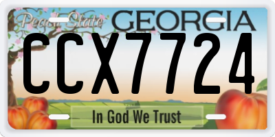 GA license plate CCX7724