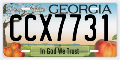 GA license plate CCX7731