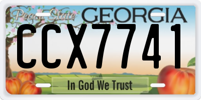 GA license plate CCX7741