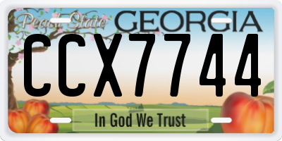 GA license plate CCX7744