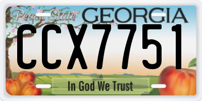 GA license plate CCX7751