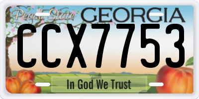 GA license plate CCX7753