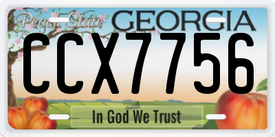 GA license plate CCX7756