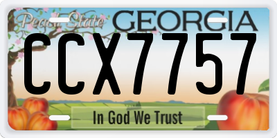 GA license plate CCX7757