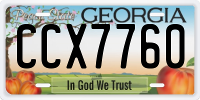 GA license plate CCX7760