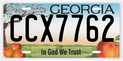 GA license plate CCX7762