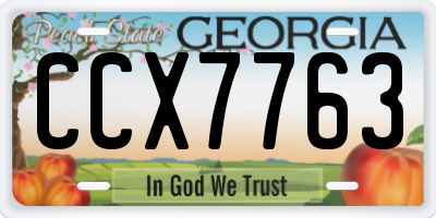 GA license plate CCX7763