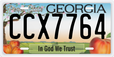 GA license plate CCX7764