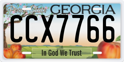 GA license plate CCX7766