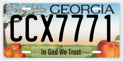GA license plate CCX7771