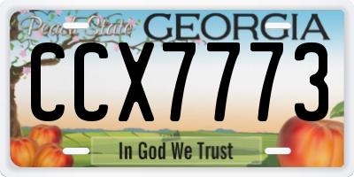 GA license plate CCX7773