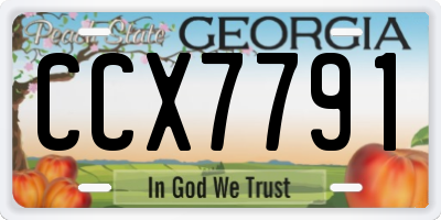GA license plate CCX7791