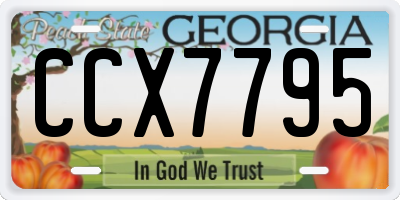 GA license plate CCX7795