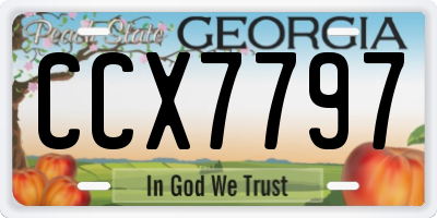 GA license plate CCX7797